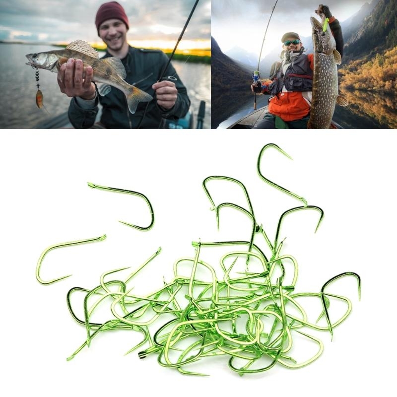 Fishing Hook Circle - 50Pcs 긴 손잡이 작은 물고기 후크