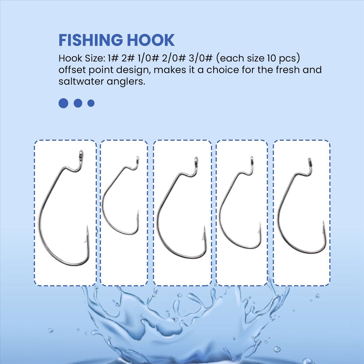 Fishing Hook Box - AD45 51개입 낚시 바늘 고탄소강 웜
