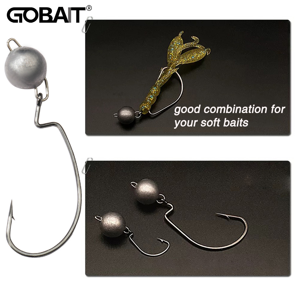 Fishing Hook Offset - 5개 금속 지그 헤드 웜 훅