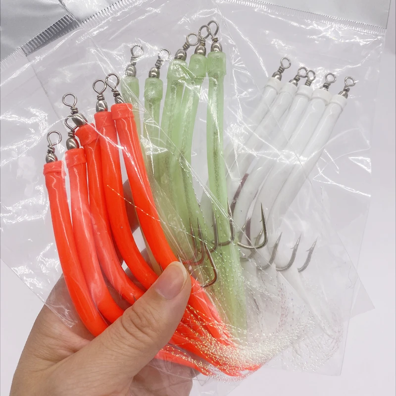 1/5개입 코드피쉬 낚시 장어 튜브 지그 미끼 샹크 오 - Fishing Hook Jig 리뷰 및 가격