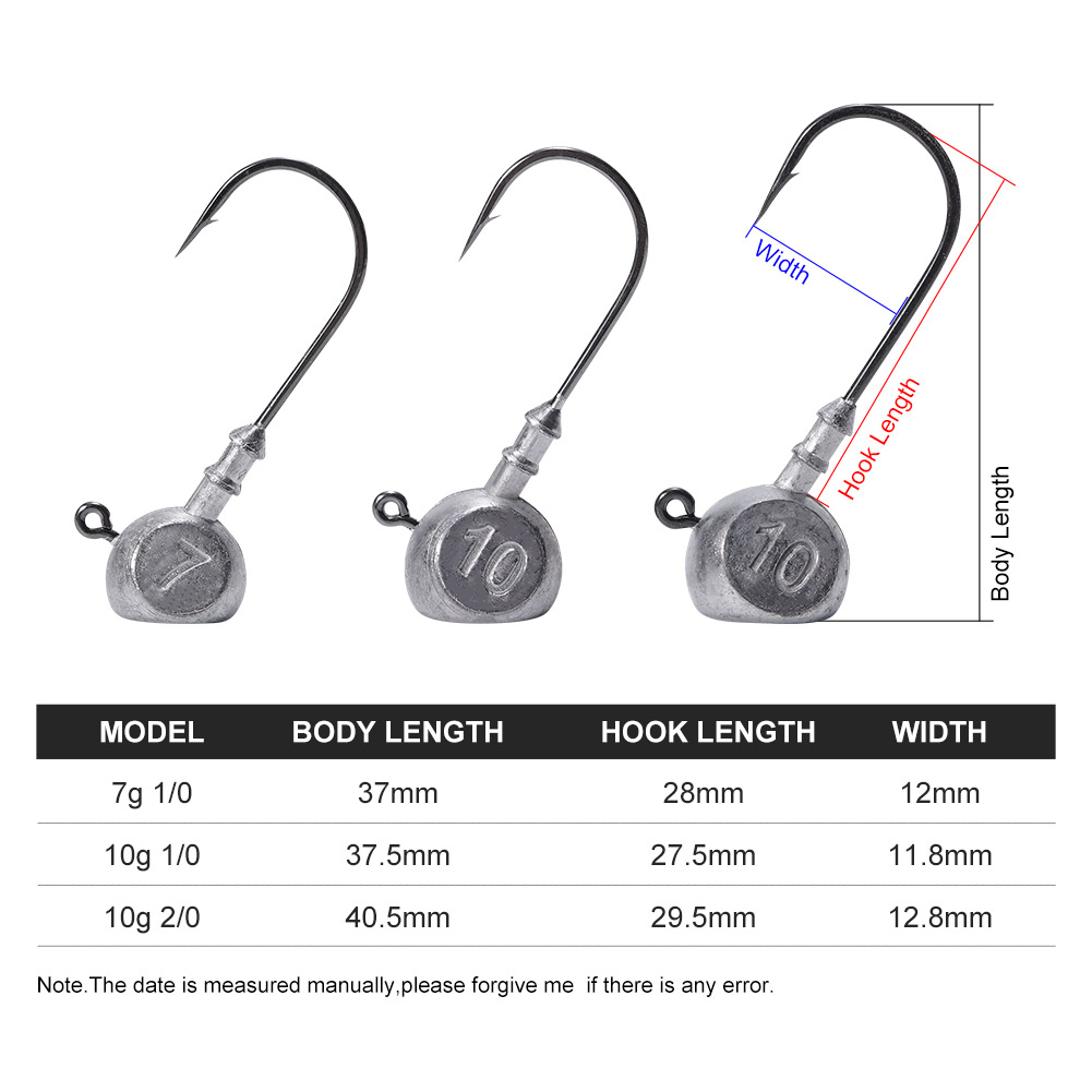 Noeby Jig Head 7g 10g 1/0 2/0  - Fishing Hook Offset 리뷰 및 가격