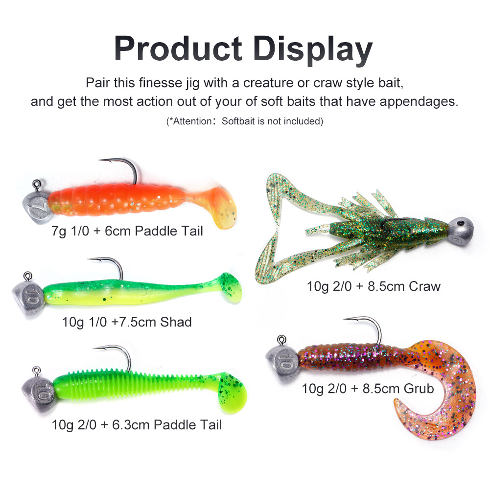 Noeby Jig Head 7g 10g 1/0 2/0  - Fishing Hook Offset 리뷰 및 가격