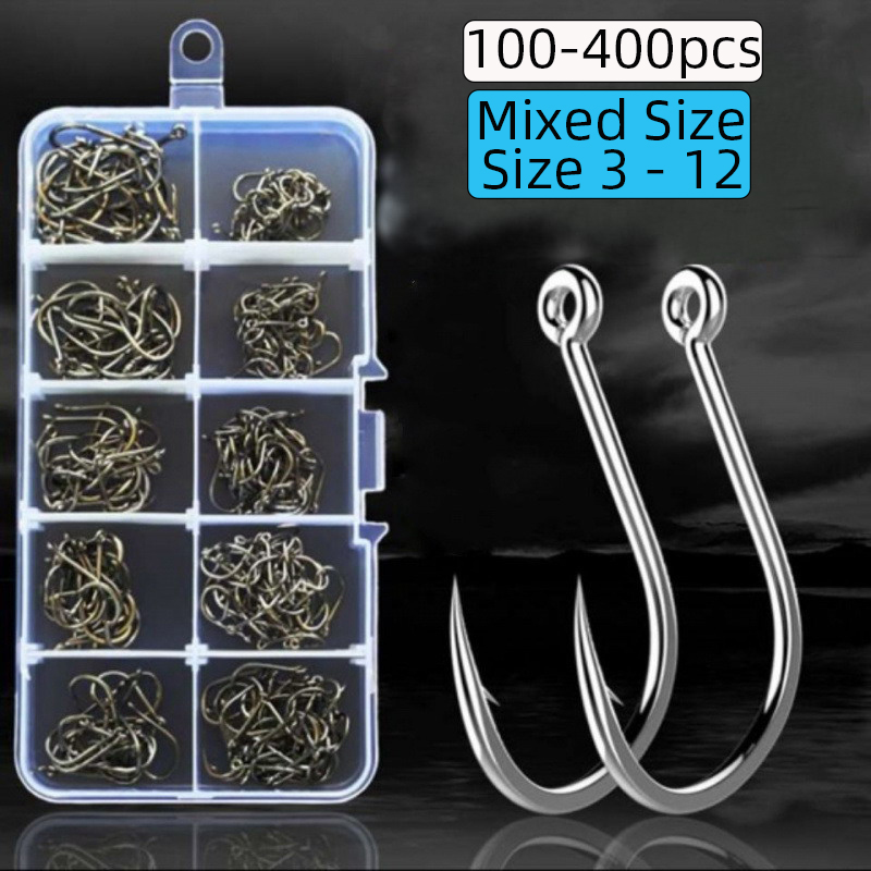 100-400개/박스 3 # -12 #   잉어 낚시  - Fishing Hook Circle 리뷰 및 가격