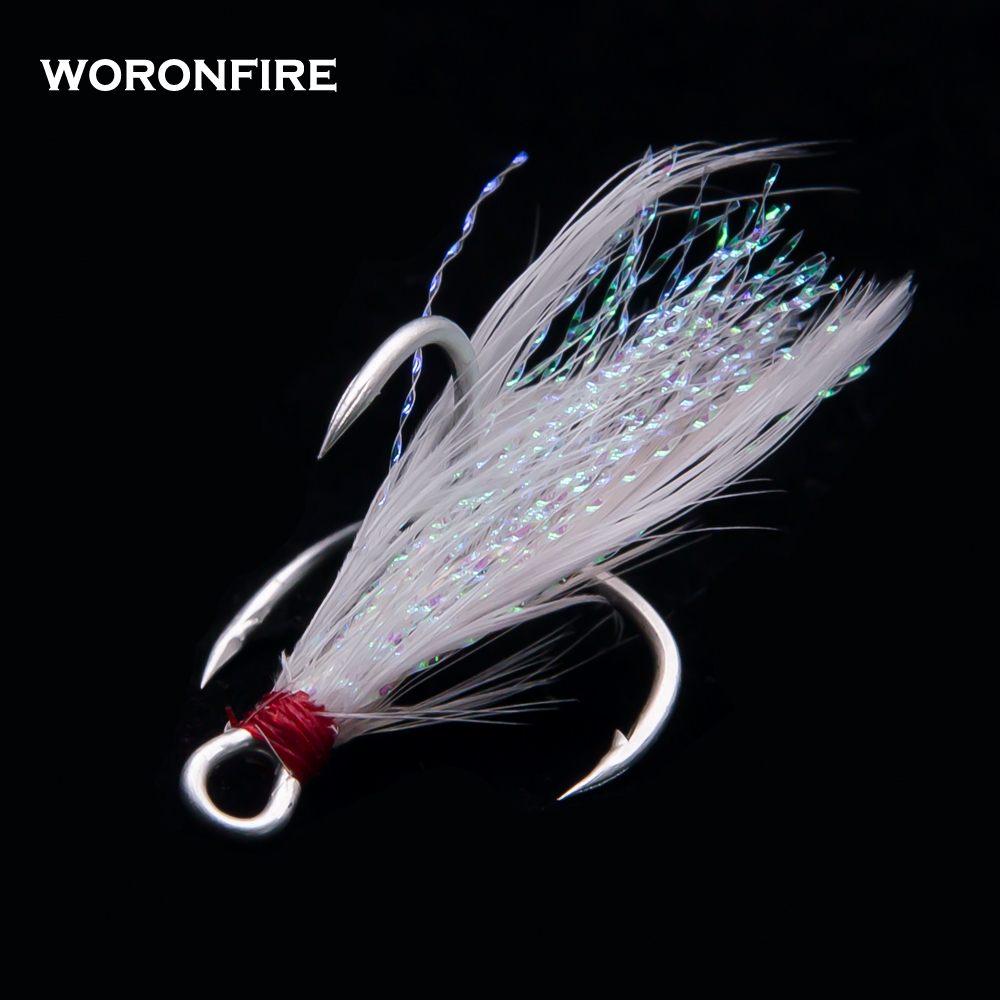 깃털이 달린 10개/몫 두꺼운 트레블 후크 1 #    - Fishing Hook Offset 리뷰 및 가격