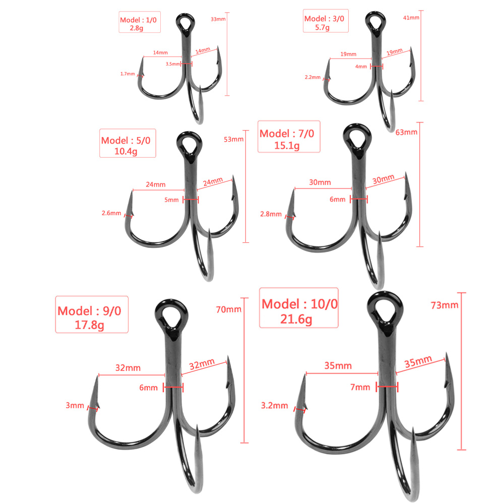 거대한 트레블 후크 4X Strong 1 # -10/0 - Fishing Hook Offset 리뷰 및 가격